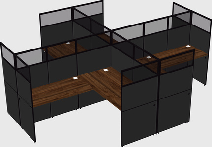 Shared l-shaped cubicles
