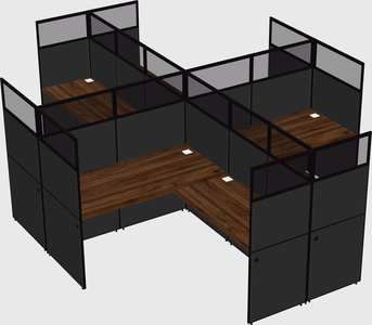 Shared l-shaped cubicles