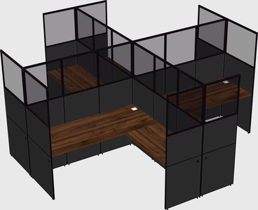 Shared l-shaped cubicles
