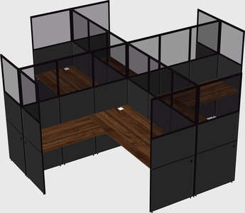 Shared l-shaped cubicles
