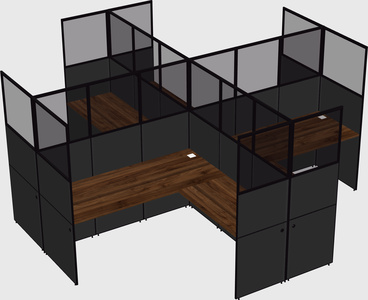 Shared l-shaped cubicles