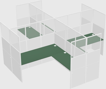 Shared l-shaped cubicles