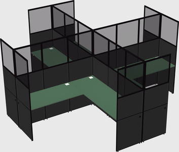 Shared l-shaped cubicles