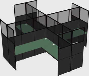 Shared l-shaped cubicles