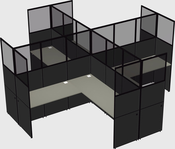 Shared l-shaped cubicles