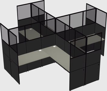 Shared l-shaped cubicles
