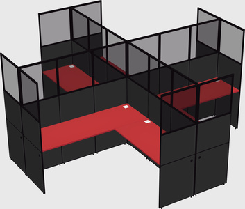 Shared l-shaped cubicles