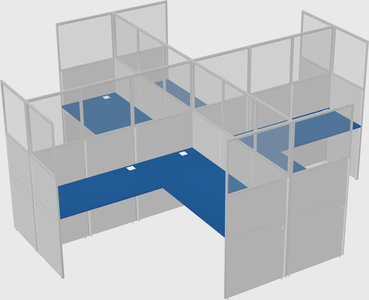 Shared l-shaped cubicles