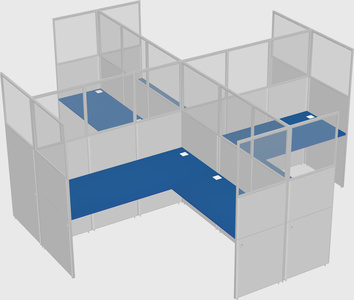 Shared l-shaped cubicles