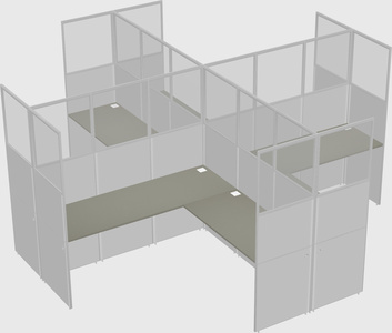 Shared l-shaped cubicles