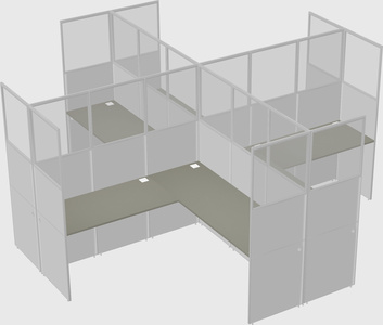 Shared l-shaped cubicles