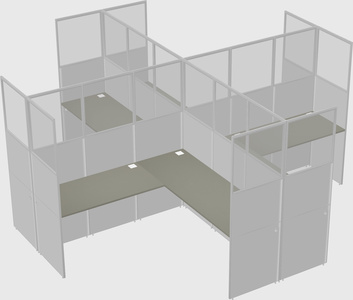 Shared l-shaped cubicles