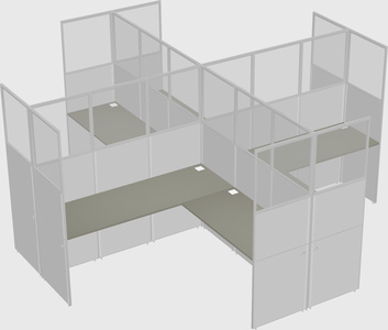 Shared l-shaped cubicles