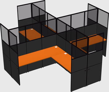 Shared l-shaped cubicles