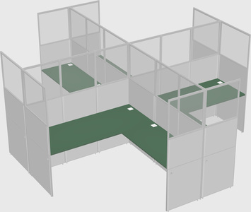 Shared l-shaped cubicles