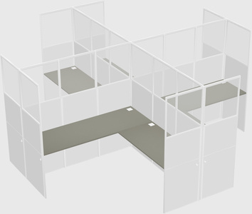 Shared l-shaped cubicles
