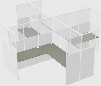 Shared l-shaped cubicles