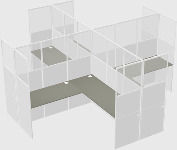 Shared l-shaped cubicles