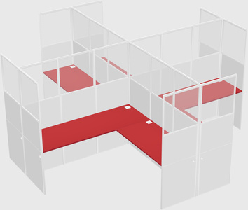 Shared l-shaped cubicles