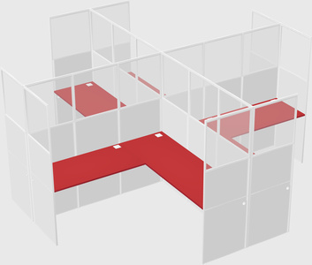 Shared l-shaped cubicles