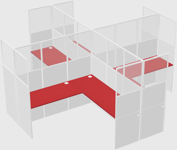 Shared l-shaped cubicles