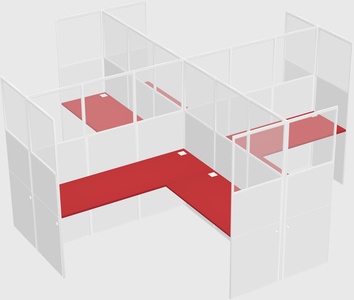 Shared l-shaped cubicles
