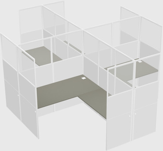 Shared l-shaped cubicles