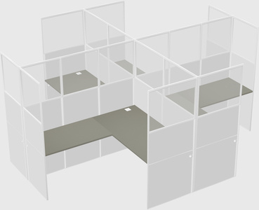 Shared l-shaped cubicles