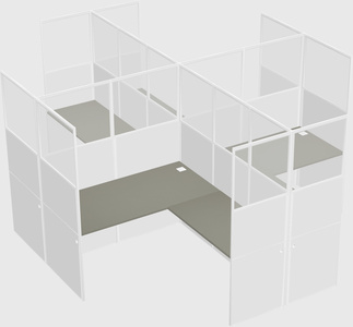 Shared l-shaped cubicles