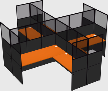Shared l-shaped cubicles