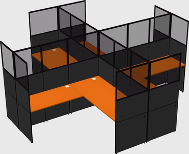 Shared l-shaped cubicles
