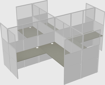 Shared l-shaped cubicles