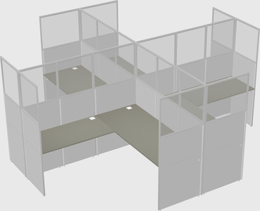 Shared l-shaped cubicles