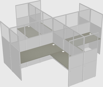 Shared l-shaped cubicles
