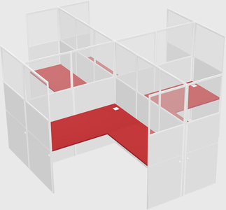 Shared l-shaped cubicles
