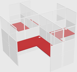Shared l-shaped cubicles