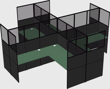 Shared l-shaped cubicles