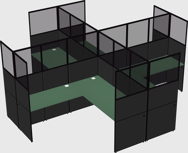 Shared l-shaped cubicles