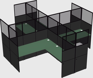 Shared l-shaped cubicles