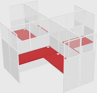 Shared l-shaped cubicles