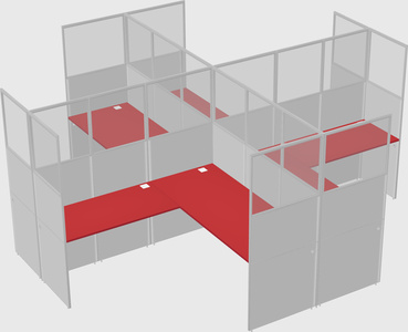 Shared l-shaped cubicles