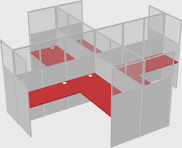 Shared l-shaped cubicles