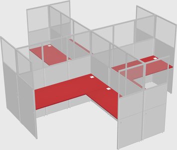 Shared l-shaped cubicles