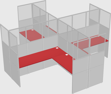 Shared l-shaped cubicles
