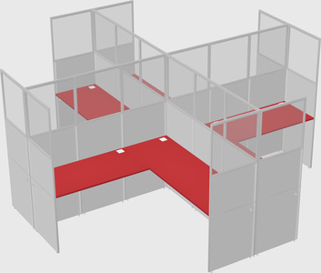 Shared l-shaped cubicles
