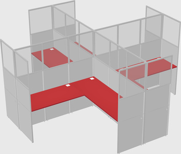 Shared l-shaped cubicles