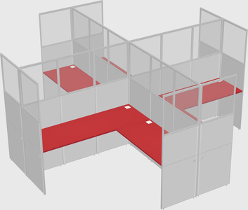 Shared l-shaped cubicles