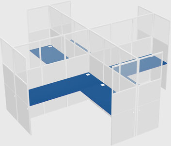 Shared l-shaped cubicles
