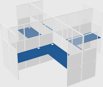 Shared l-shaped cubicles