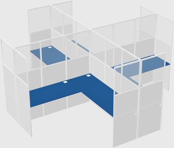 Shared l-shaped cubicles